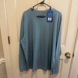 Life Is Good Men's Long Sleeve Crusher Tee Light Blue XL NWT